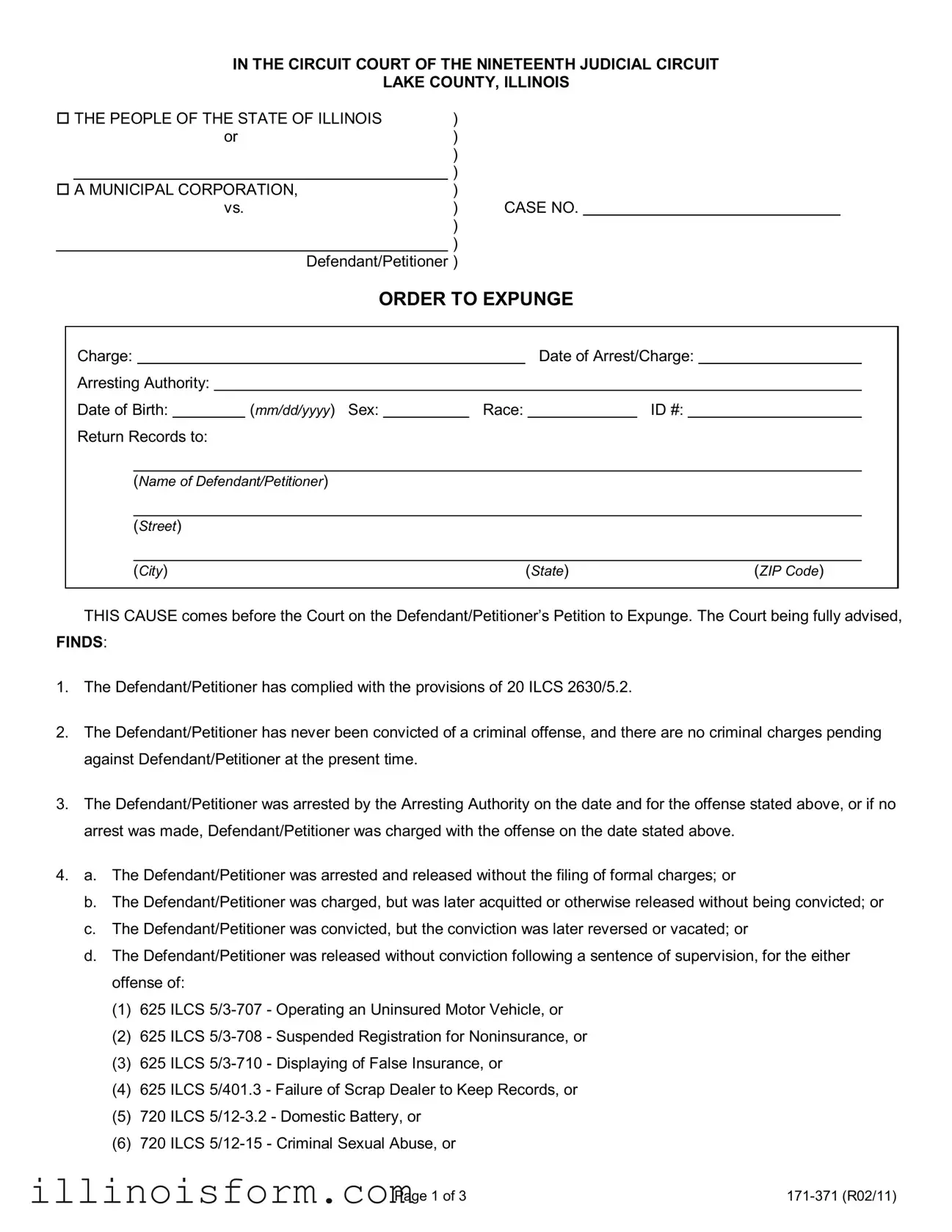 Fill a Valid Illinois 171 371 Template