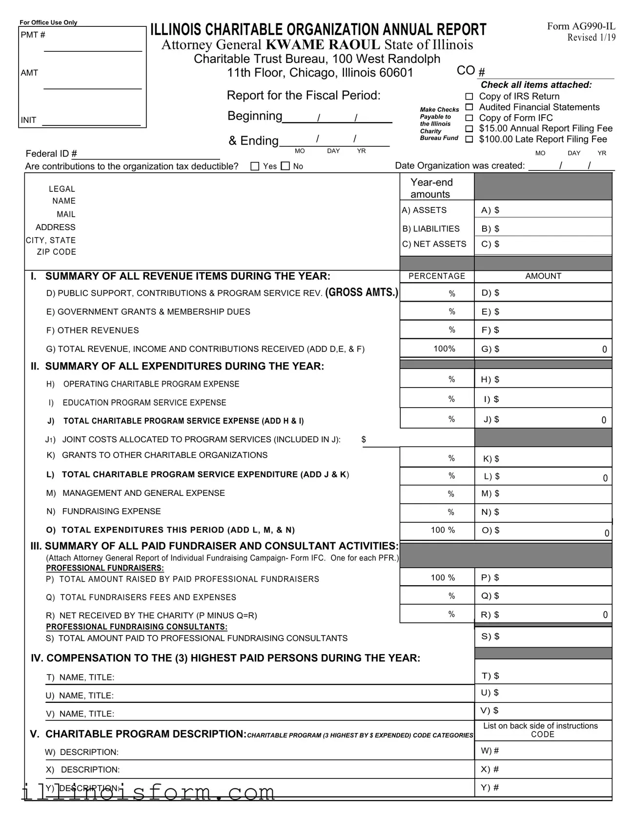 Fill a Valid Illinois Ag990 Template