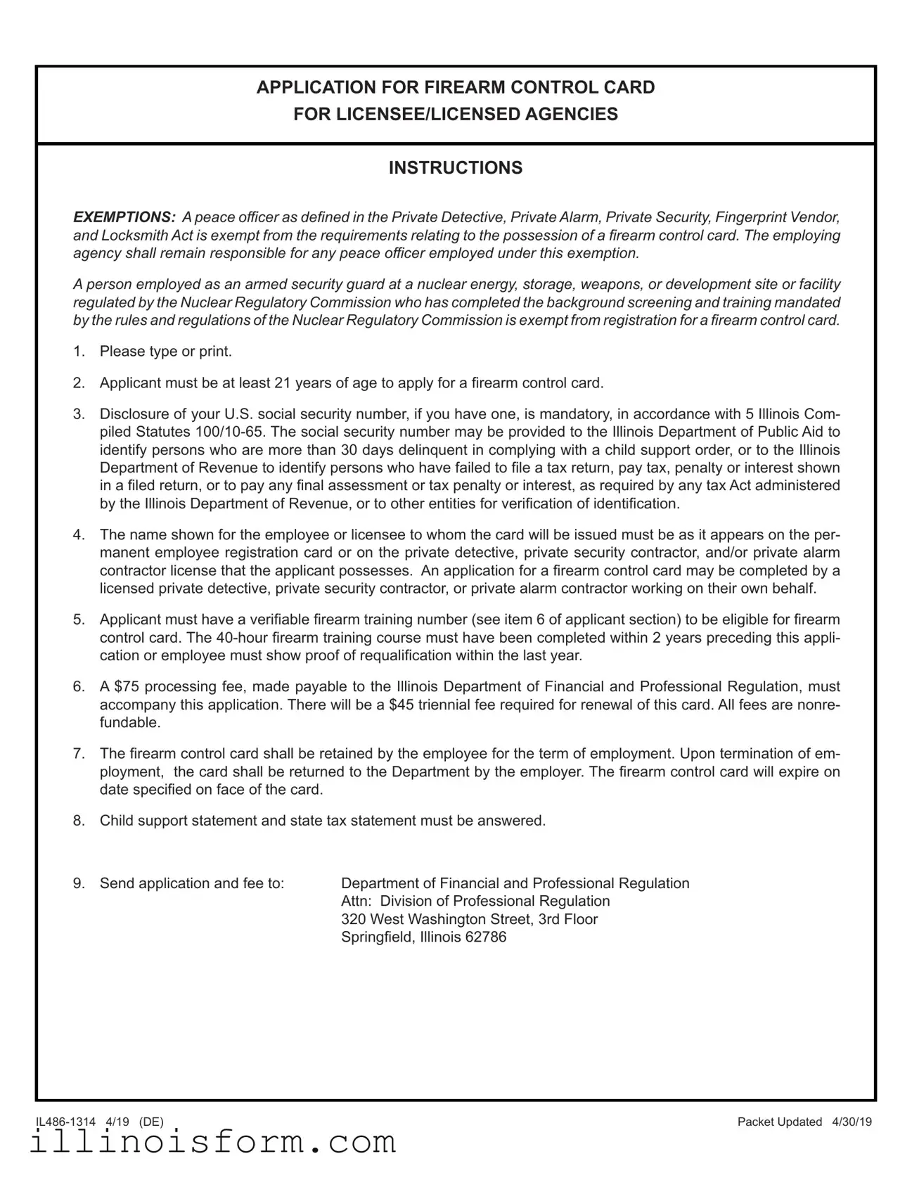 Fill a Valid Illinois Application Firearm Template