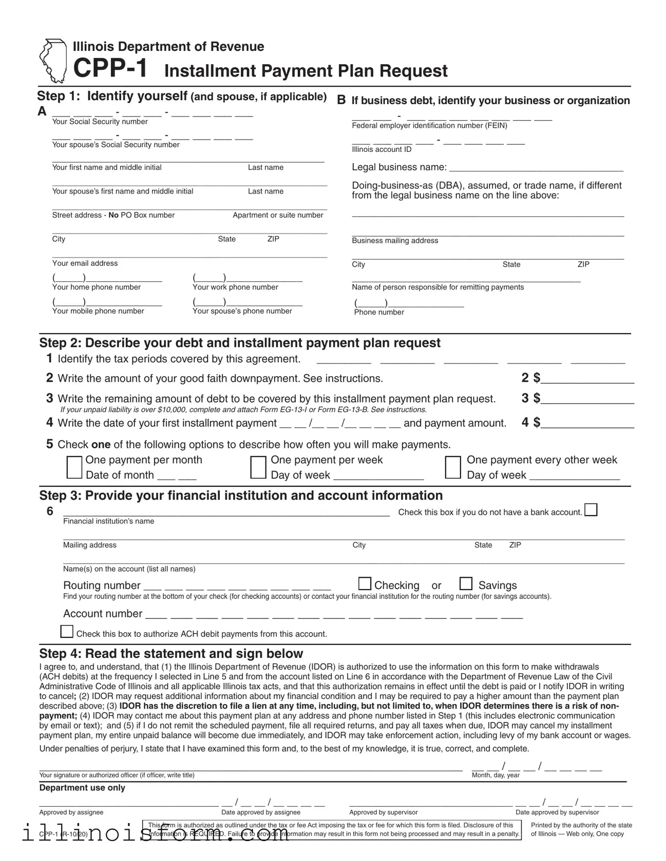 Fill a Valid Illinois Cpp 1 Template