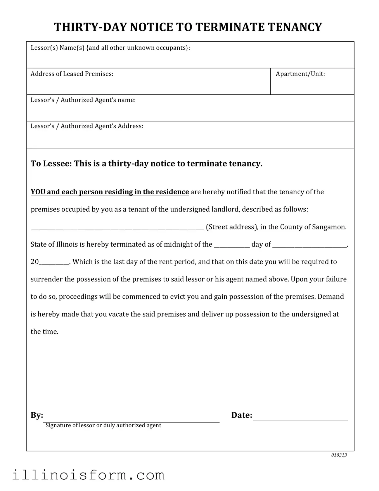 Fill a Valid Illinois Vacate Template