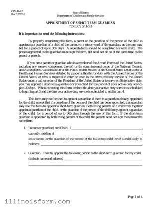 Fill a Valid Illinois Appointment Short Term Guardian Template