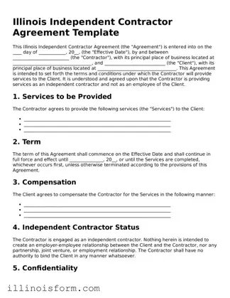 Fillable Illinois Independent Contractor Agreement Template