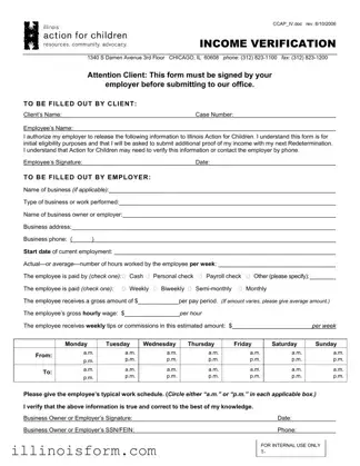 Fill a Valid Illinois Income Verification Template