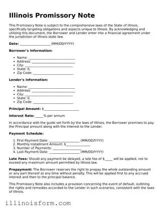 Fillable Illinois Promissory Note Template