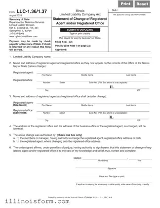 Fill a Valid Illinois Statement Of Change Template