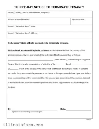 Fill a Valid Illinois Vacate Template