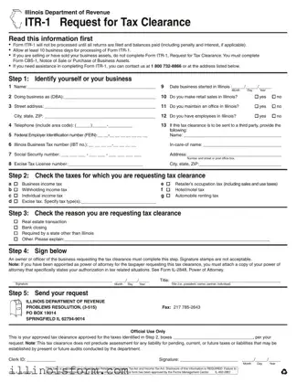 Fill a Valid Itr 1 Illinois Template