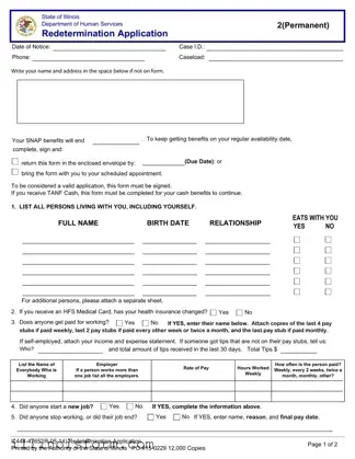 Fill a Valid Link Illinois Redetermination Template